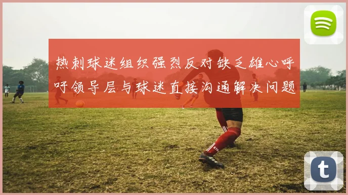 热刺球迷组织强烈反对缺乏雄心呼吁领导层与球迷直接沟通解决问题